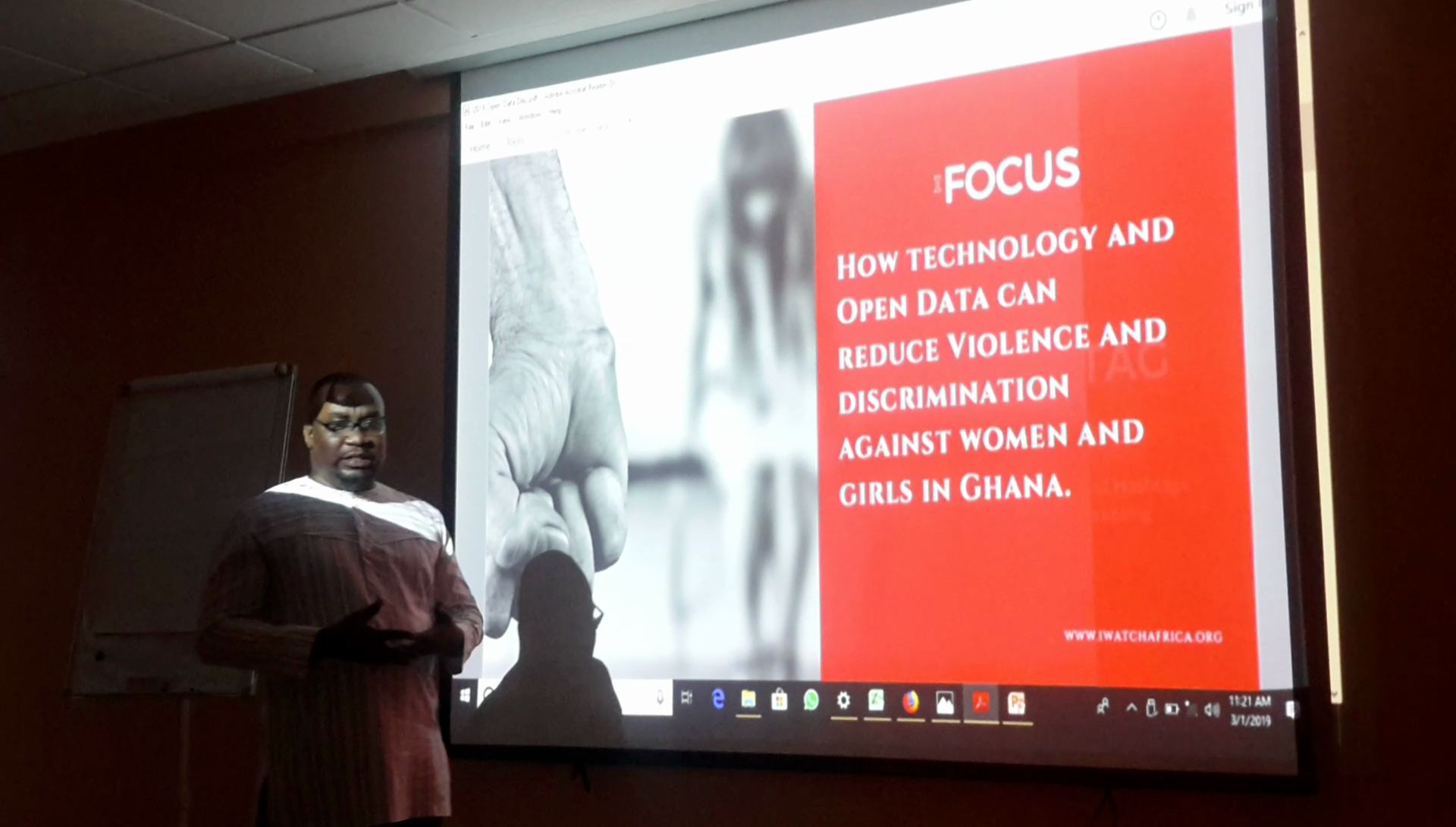 Gideon Sarpong, main speaker at Open Data Day 2019, organised by iWatch Africa