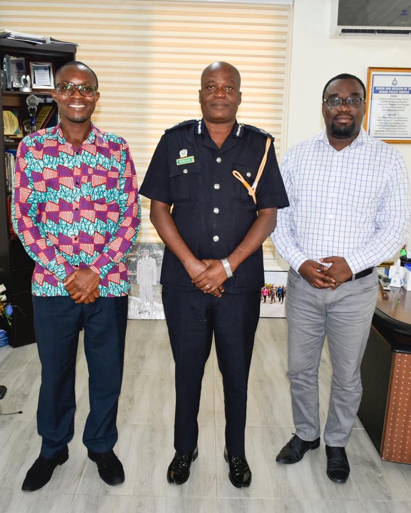 Philip Banini (iWatch, left), ACP David Eklu (Dir. of Public Affairs, Ghana Police Service, middle), Gideon Sarpong (iWatch Africa, right)