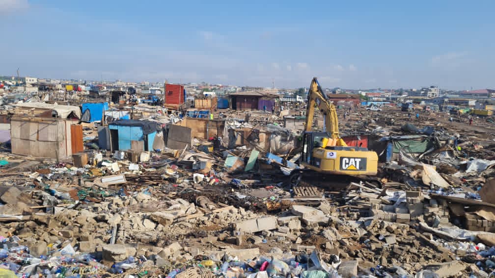 Demolished Agbobloshie in July 2021, credit: Joy News