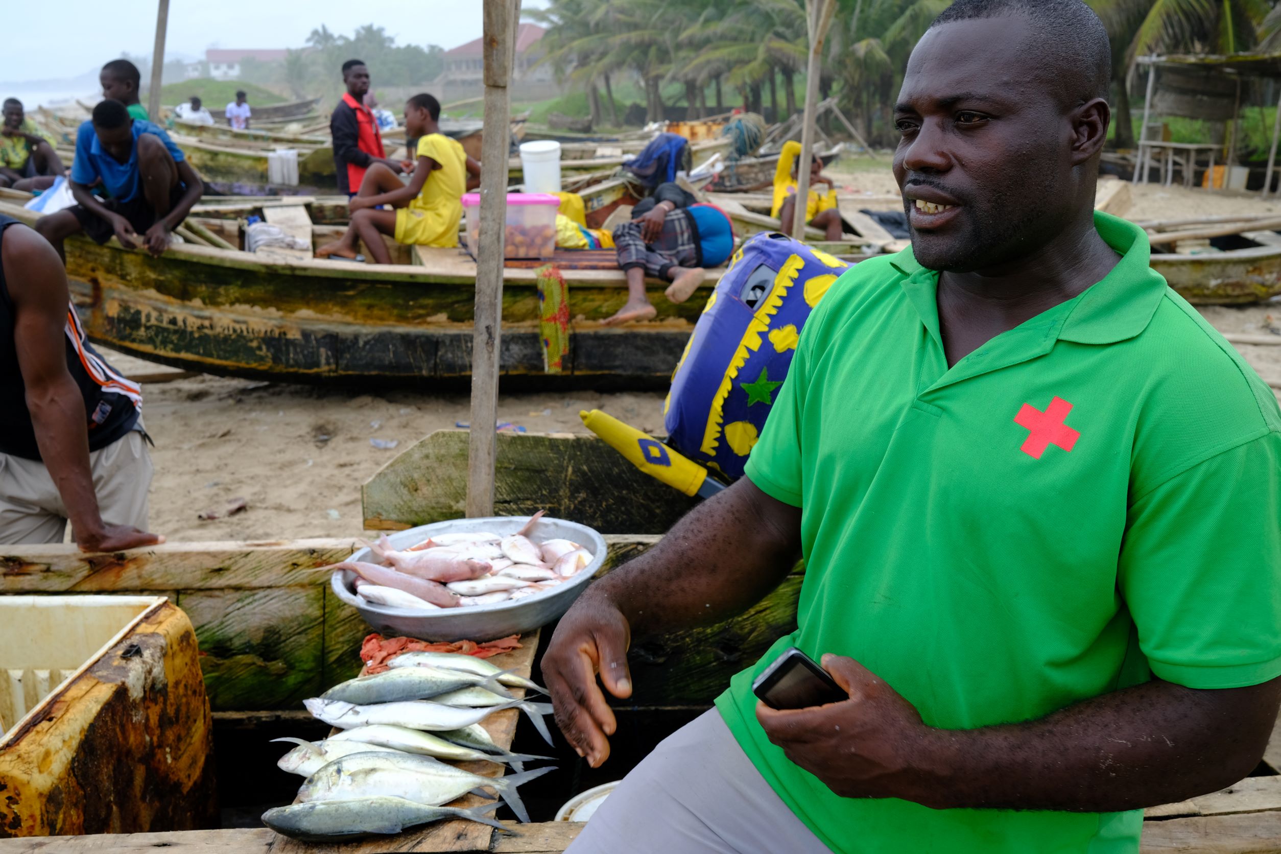 Artisanal fisherman George Kowukumeh at Bortianor landing beach, credit: AL-Fattah