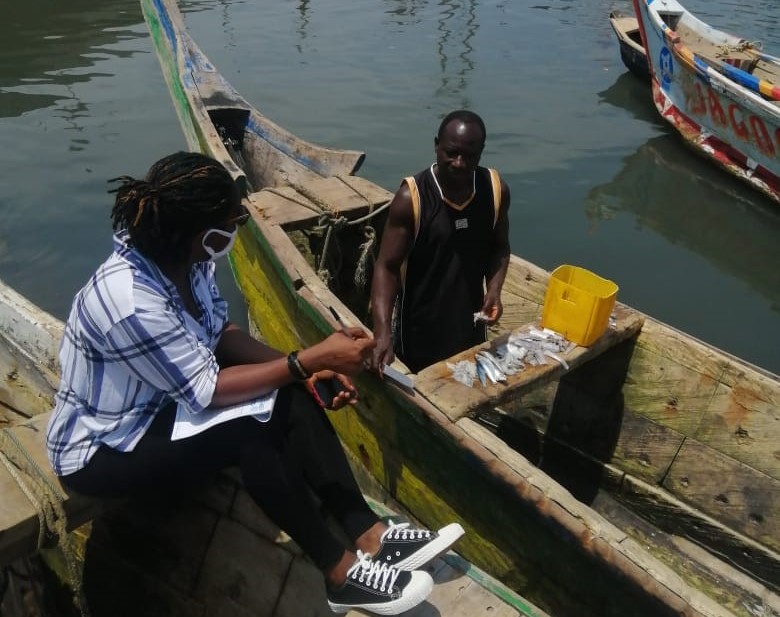 An interaction with Mr. Kwadwo Mensah, a fisherman/ Credit: Eunice Osei-Yeboah