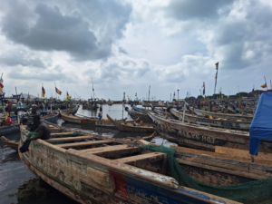 Landing beach for artisanal fishers in Nyanyano in Ghana, Image credit Gideon Sarpong, 2024