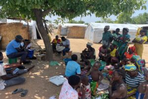Some refugees pictured at the Zini Refugee Camp, June 2025, Credit: Gideon Sarpong